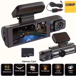 1080P Tripple Camera Dash Cam (Front, Cabin & Rear)