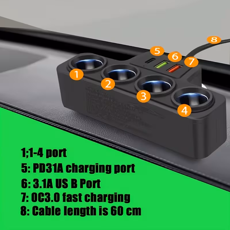 Multifunctional Car Charger 7-In-1 Adapter - Image 4